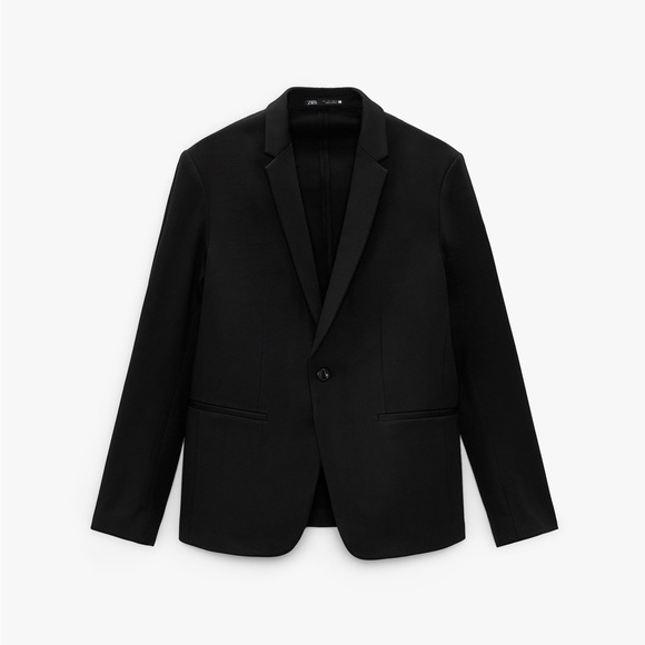 NWT. Zara Black Comfort Straight Fit Blazer. Size S.